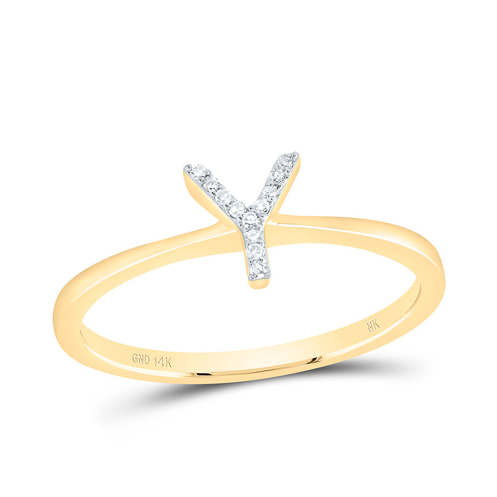 1/20CTW-DIA NK GIFT INITIAL "Y" RING 7 Daisy Joyeria