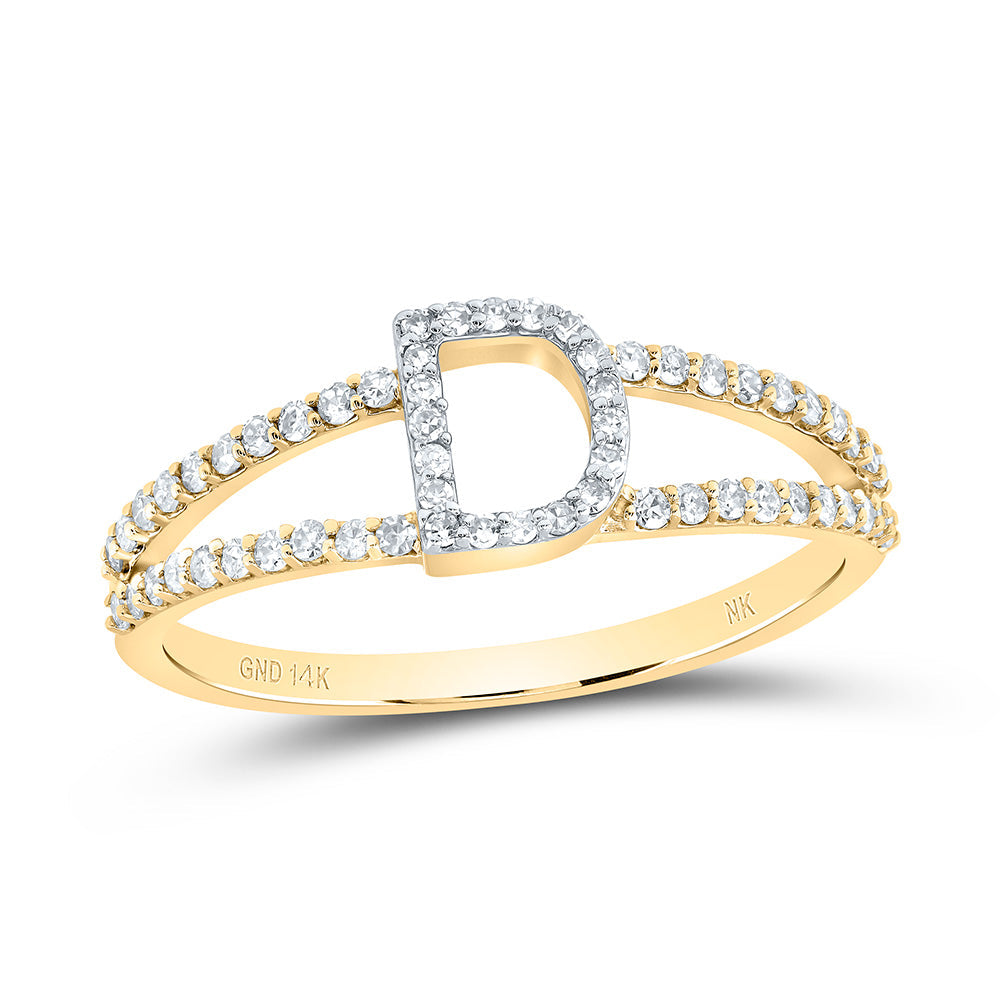 1/4CTW-DIA NK GIFT INITIAL "D" LADIES RING 7 Daisy Joyeria