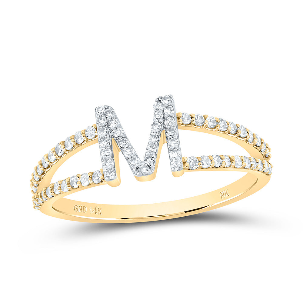1/4CTW-DIA NK GIFT INITIAL "M" LADIES RING 7 Daisy Joyeria