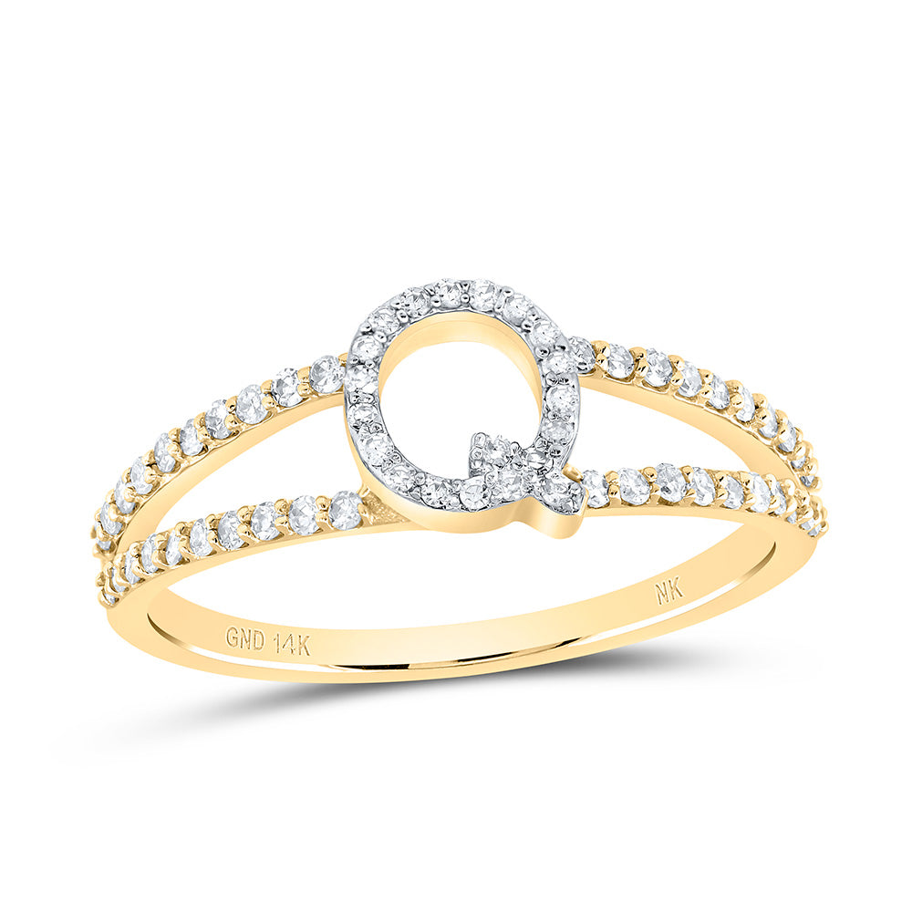 1/4CTW-DIA NK GIFT INITIAL "Q" LADIES RING 7 Daisy Joyeria