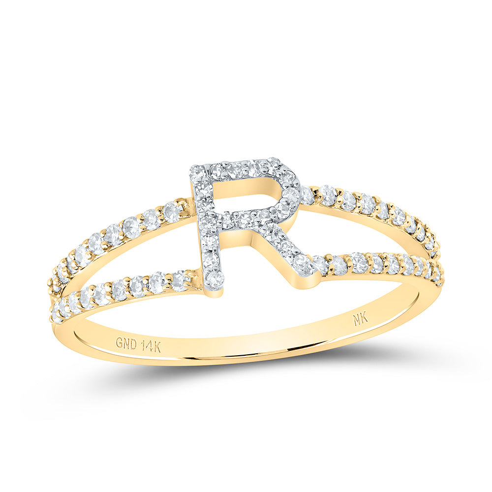 1/4CTW-DIA NK GIFT INITIAL "R" LADIES RING 7 Daisy Joyeria