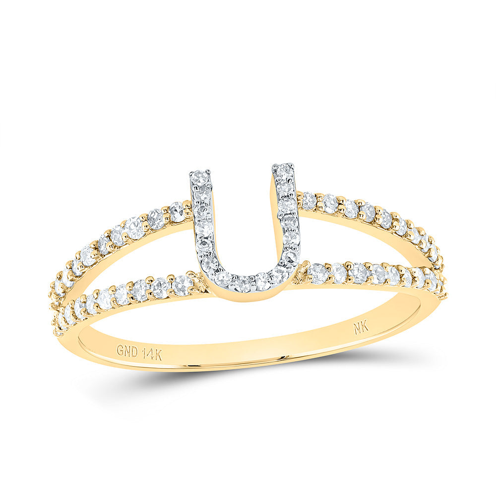 1/4CTW-DIA NK GIFT INITIAL "U" LADIES RING 7 Daisy Joyeria