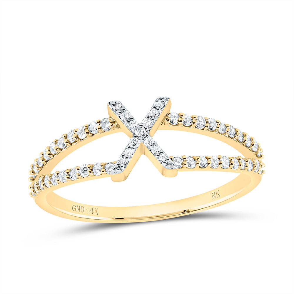 1/4CTW-DIA NK GIFT INITIAL "X" LADIES RING 7 Daisy Joyeria
