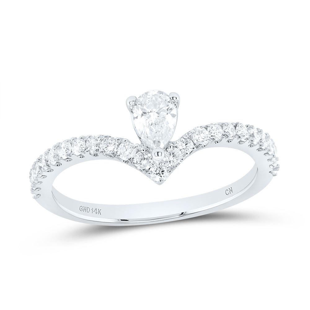 5/8CTW-DIA CN 1/3CT-CPS FASHION PEAR LADIES RING 7 Daisy Joyeria