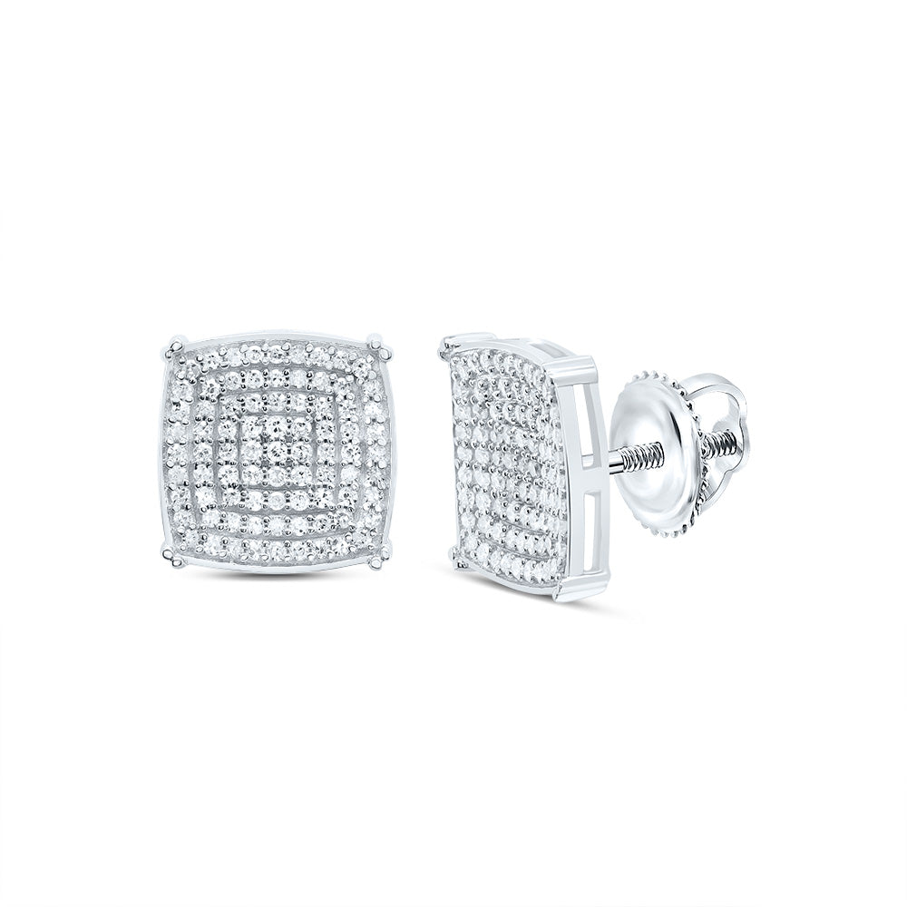 1/2CTW DIA P1 CUSHION MEN'S STUD EARRING Daisy Joyeria