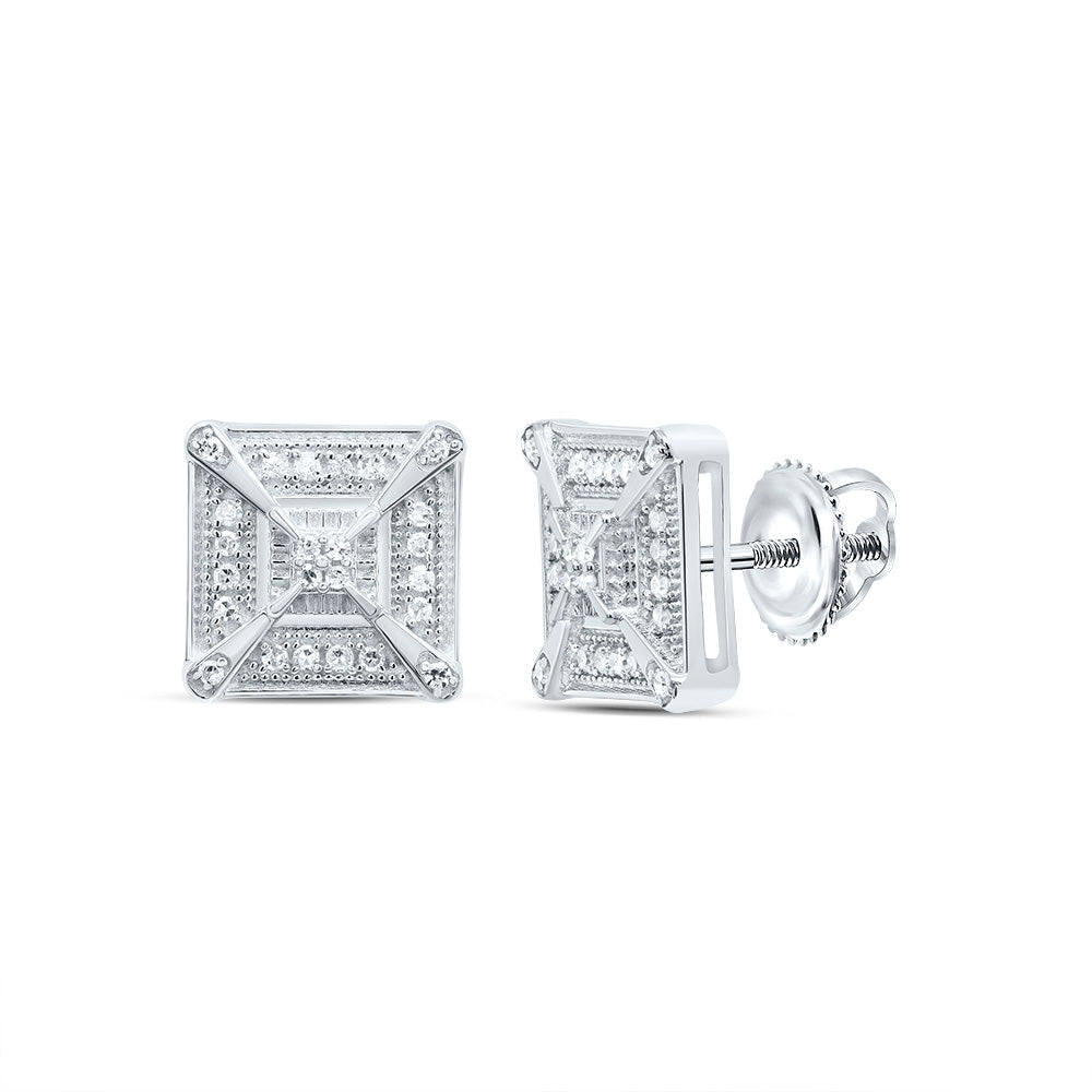 1/6CTW DIA P1 SQUARE MEN'S STUD EARRING Daisy Joyeria