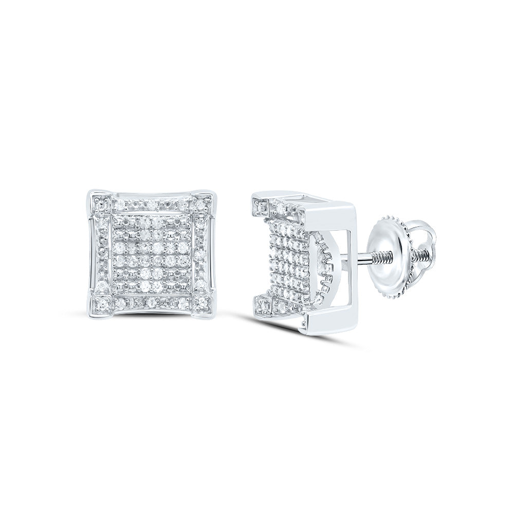 1/5CTW DIA P1 SQUARE MEN'S STUD EARRING Daisy Joyeria