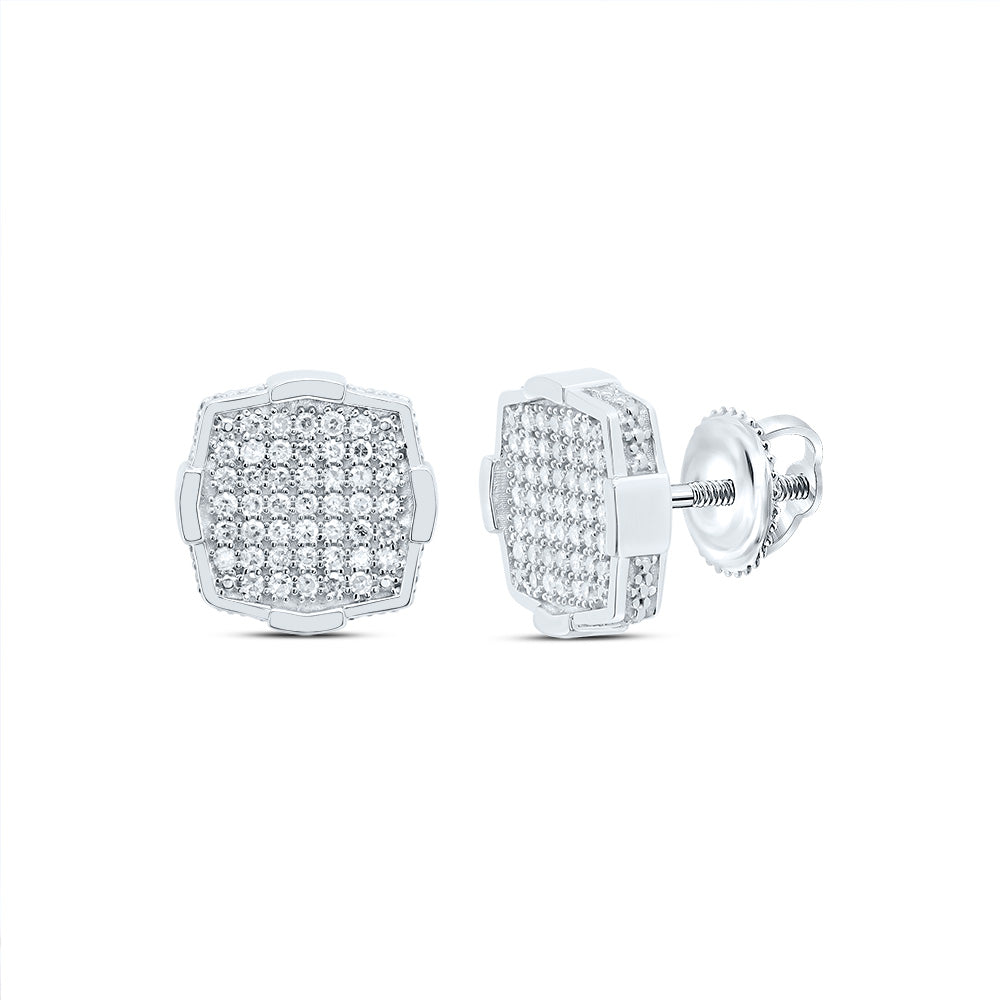 1/3CTW DIA P1 CUSHION MEN'S STUD EARRING Daisy Joyeria