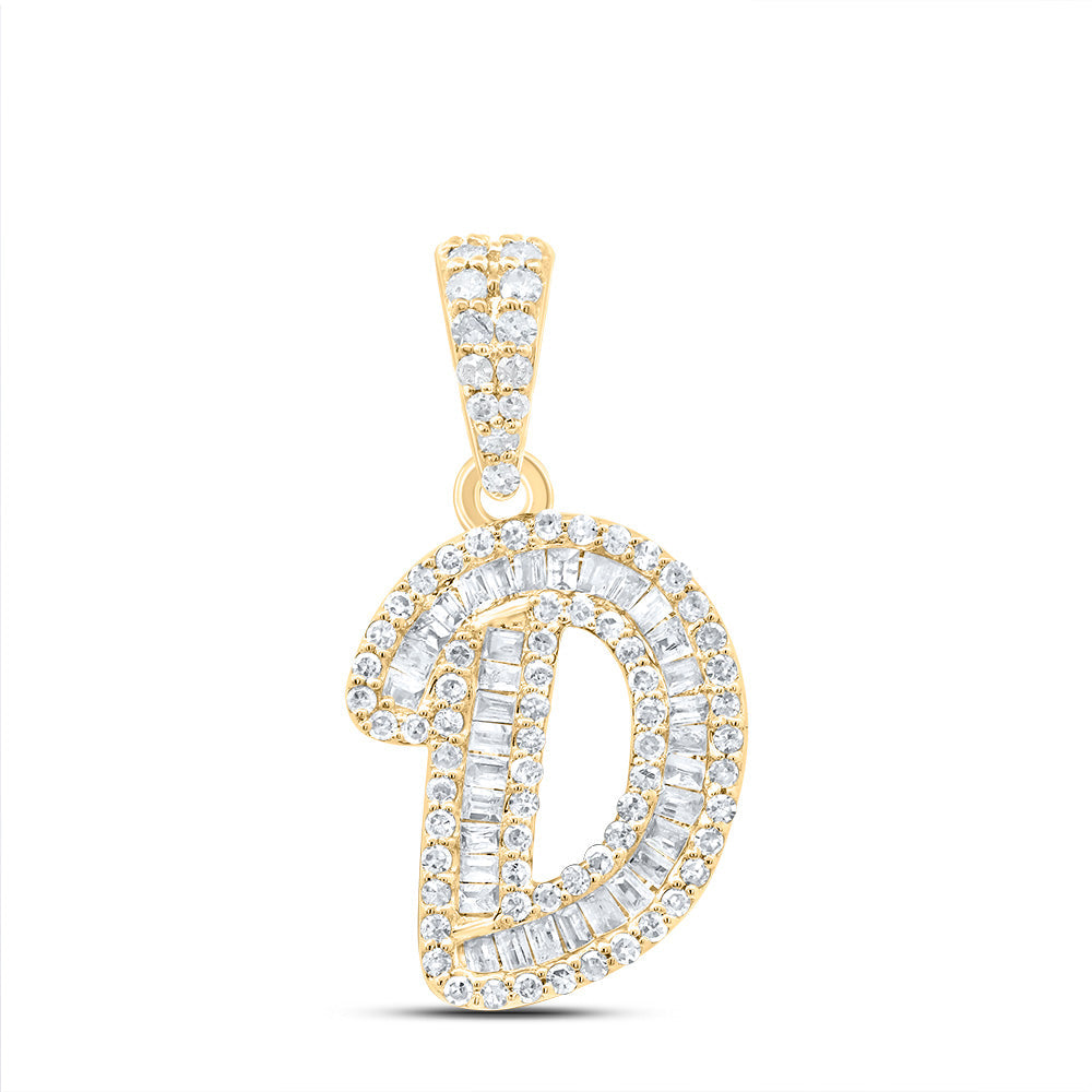 1/3CTW-DIA P1 GIFT INITIAL "D" PENDANT Daisy Joyeria