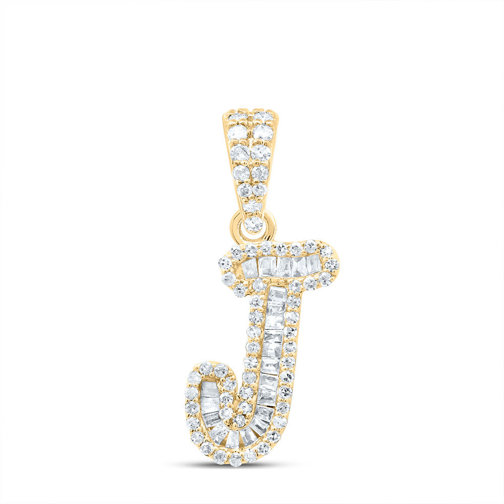 1/4CTW-DIA P1 GIFT INITIAL "J" PENDANT Daisy Joyeria