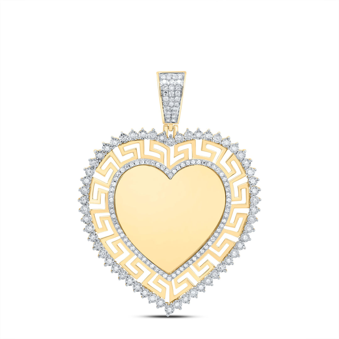 1/2CTW-NAT DIA NK MEMORY HEART MEN'S CHARM Daisy Joyeria