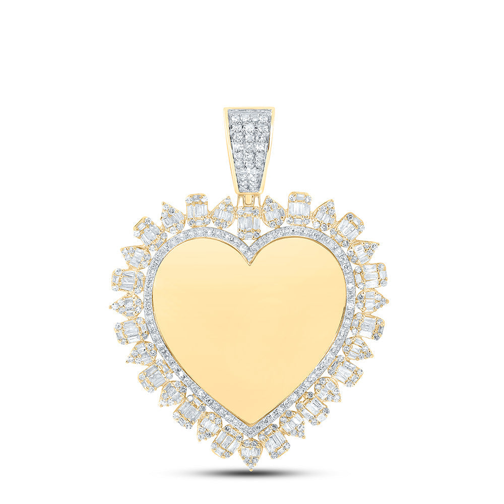 1 1/3CTW-NAT DIA NK MEMORY HEART MEN'S CHARM Daisy Joyeria