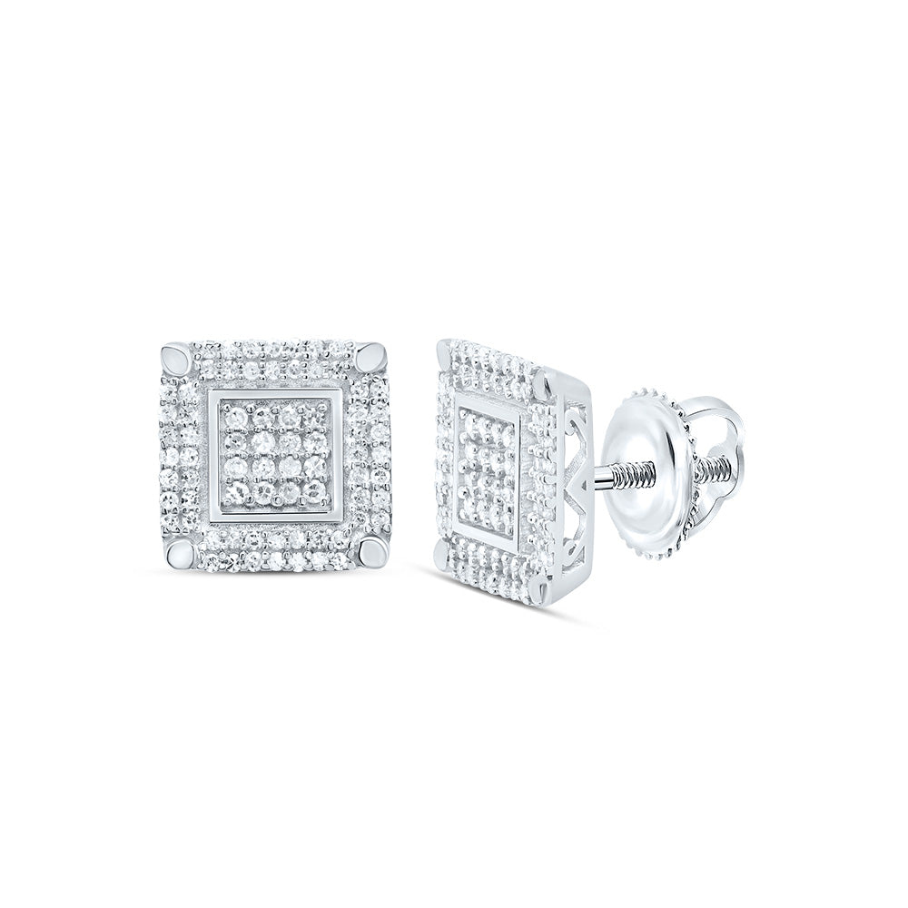 3/8CTW-DIA P1 GIFT SQUARE STUD EARRING Daisy Joyeria