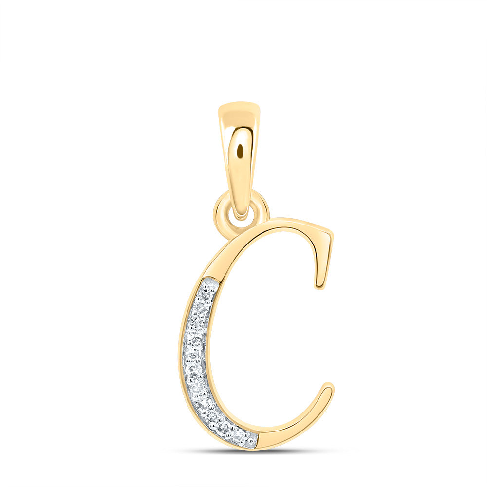 1/20CTW-DIA NK GIFT INITIAL "C" PENDANT Daisy Joyeria