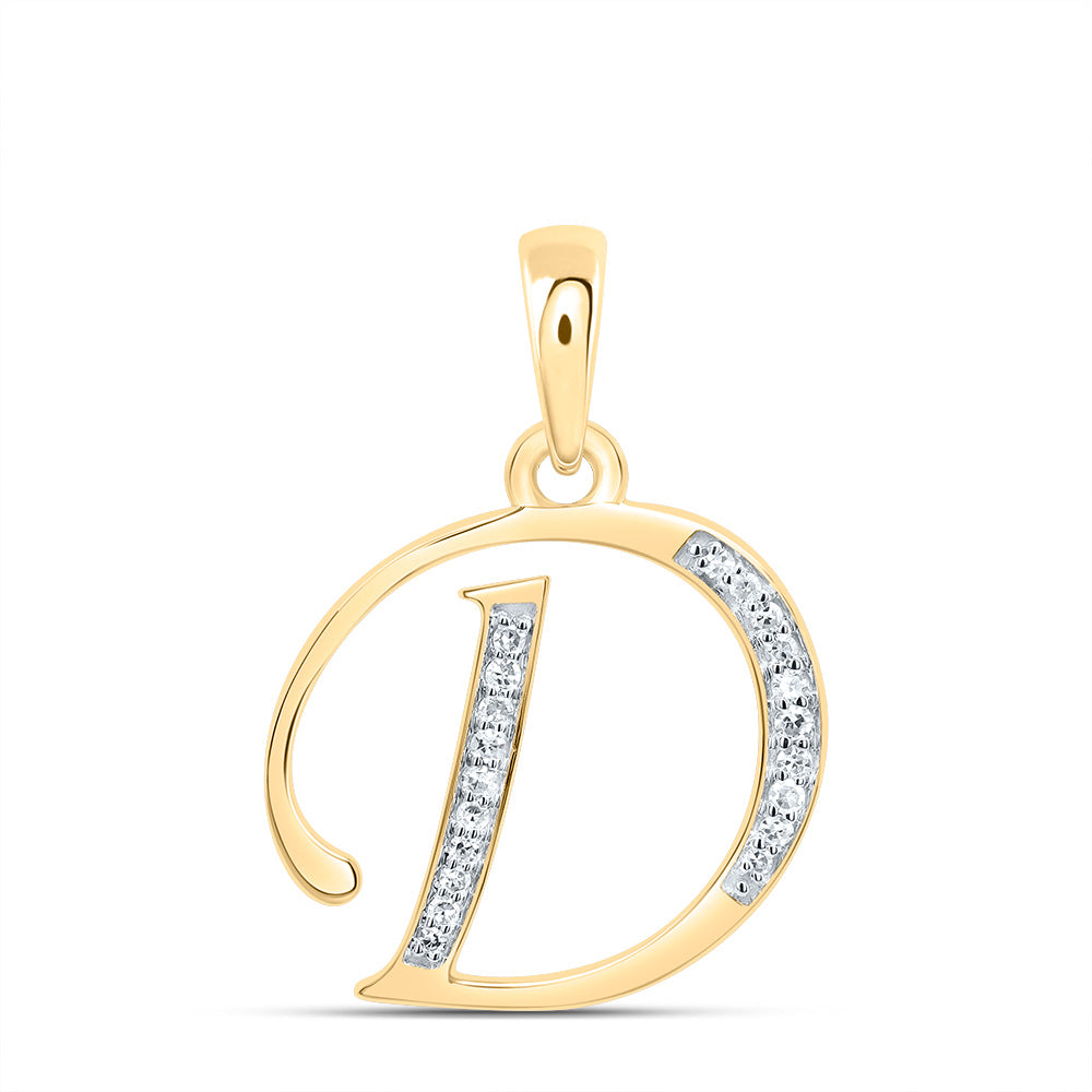 1/12CTW-DIA NK GIFT INITIAL "D" PENDANT Daisy Joyeria