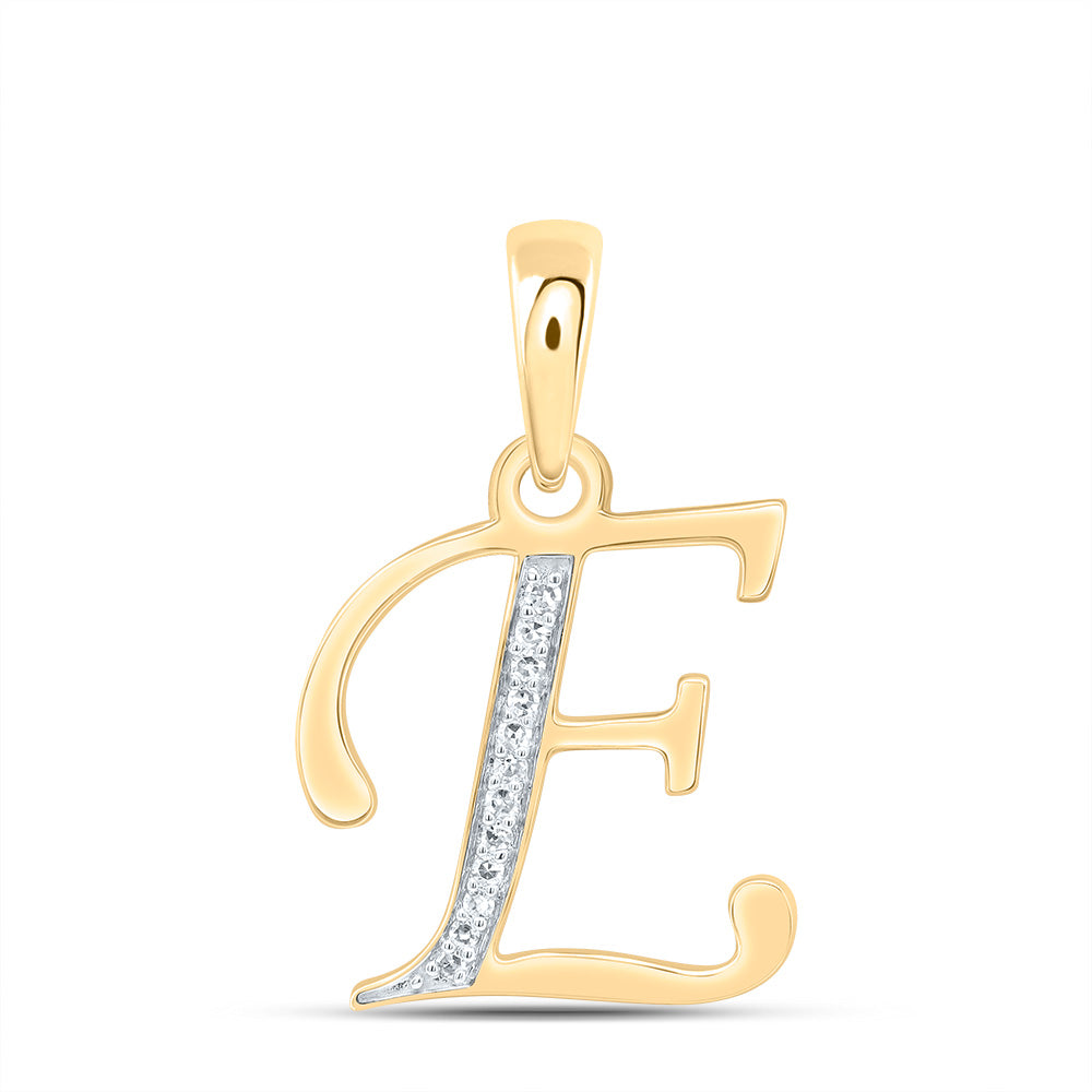 1/20CTW-DIA NK GIFT INITIAL "E" PENDANT Daisy Joyeria