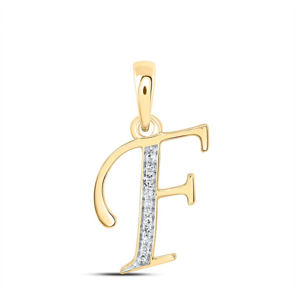 1/20CTW-DIA NK GIFT INITIAL "F" PENDANT Daisy Joyeria