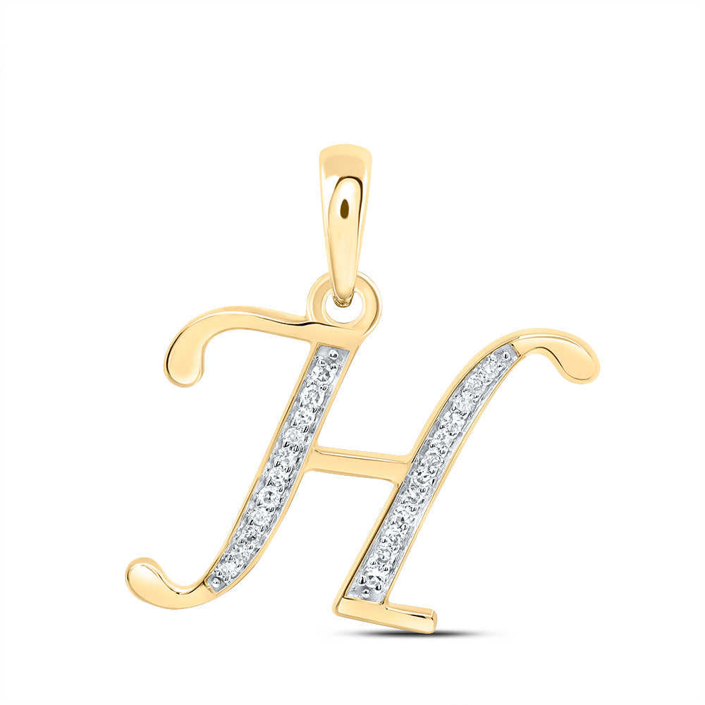 1/10CTW-DIA NK GIFT INITIAL "H" PENDANT Daisy Joyeria