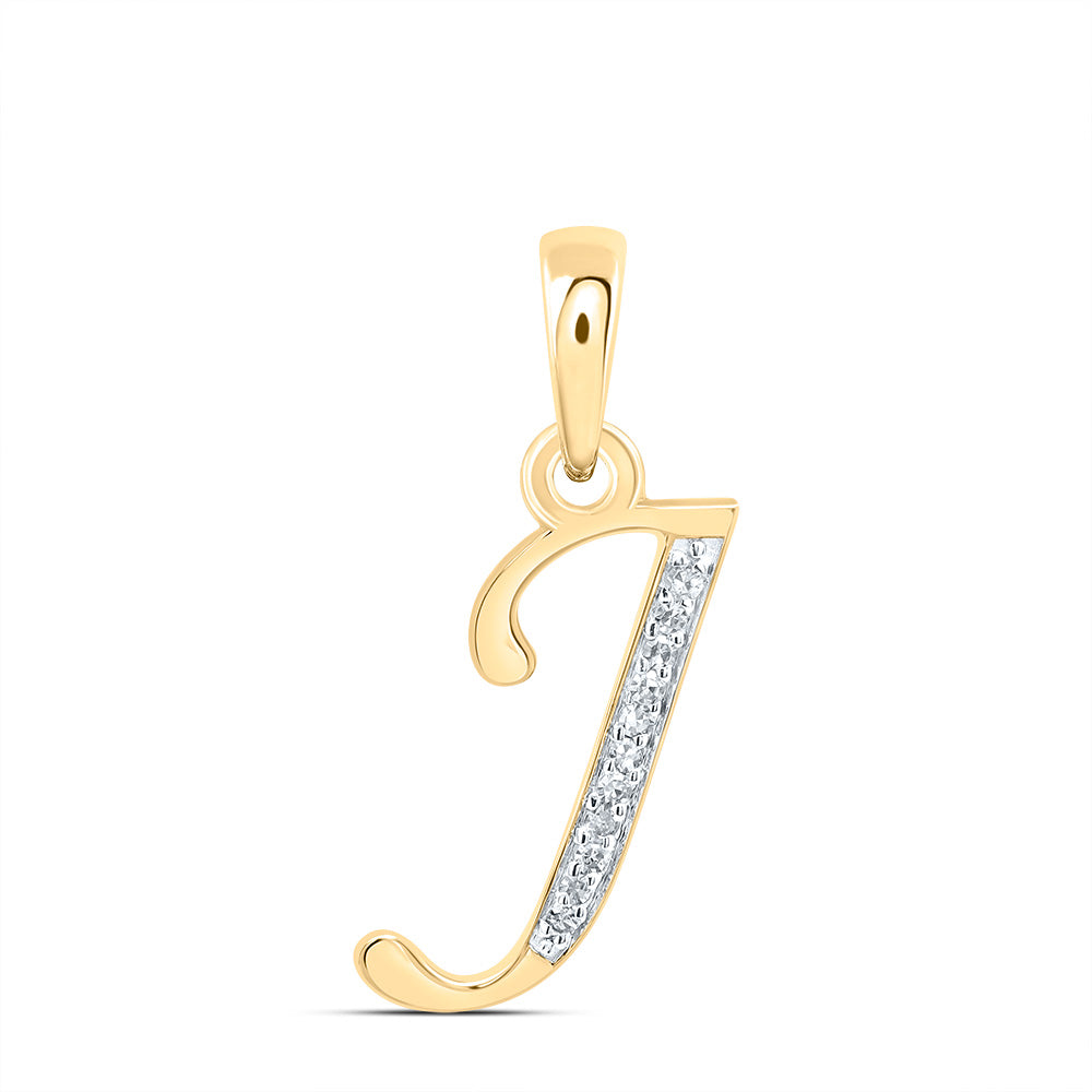 1/20CTW-DIA NK GIFT INITIAL "J" PENDANT Daisy Joyeria