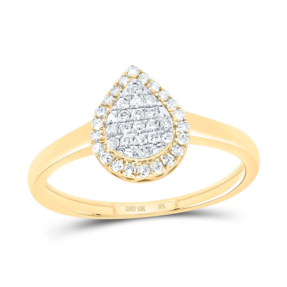 1/5CTW-DIA NK FASHION PEAR RING 7 Daisy Joyeria