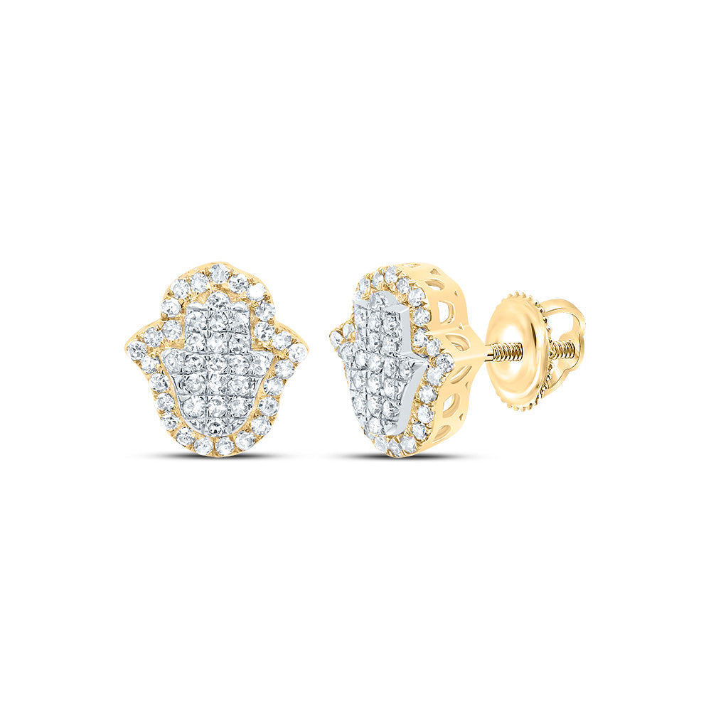 1/3CTW-DIA NK FASHION HAMSA EARRING Daisy Joyeria