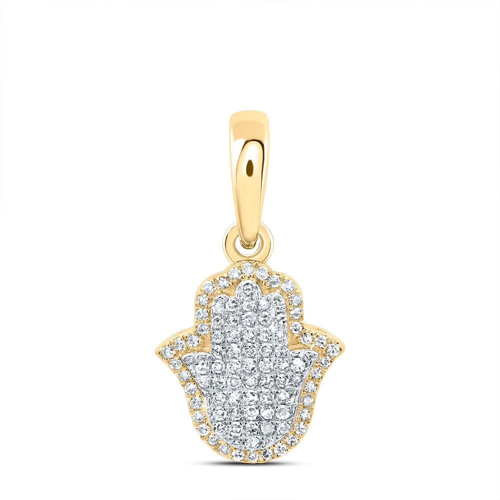 1/3CTW-DIA NK FASHION HAMSA PENDANT Daisy Joyeria