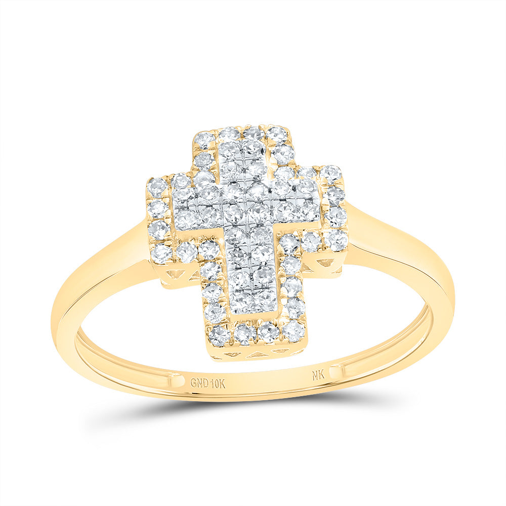 1/4CTW-DIA NK FASHION CROSS RING 7 Daisy Joyeria