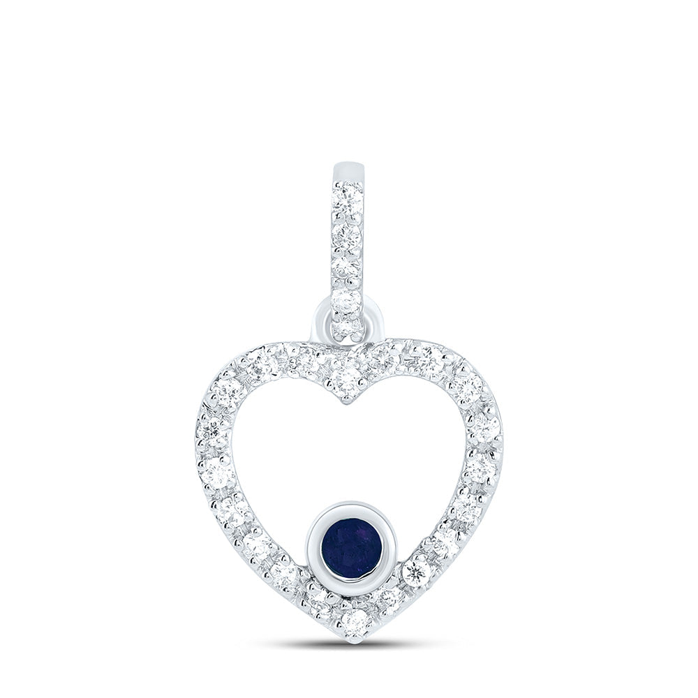 1/12CTW-DIA CN 1.8MM RD-BS NAT-GEM HEART PENDANT Daisy Joyeria