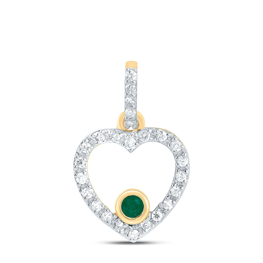 1/12CTW-NAT DIA CN 1.8MM RD-EM NAT-GEM HEART PENDANT Daisy Joyeria