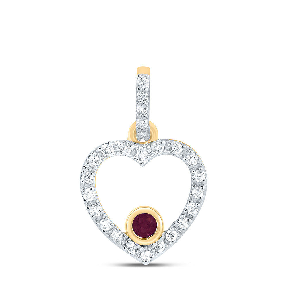 1/12CTW-NAT DIA CN 1.8MM RD-RU NAT-GEM HEART PENDANT Daisy Joyeria