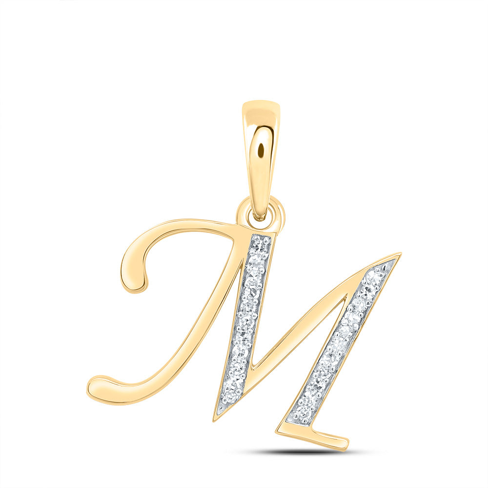 1/10CTW-DIA NK GIFT INITIAL "M" PENDANT Daisy Joyeria