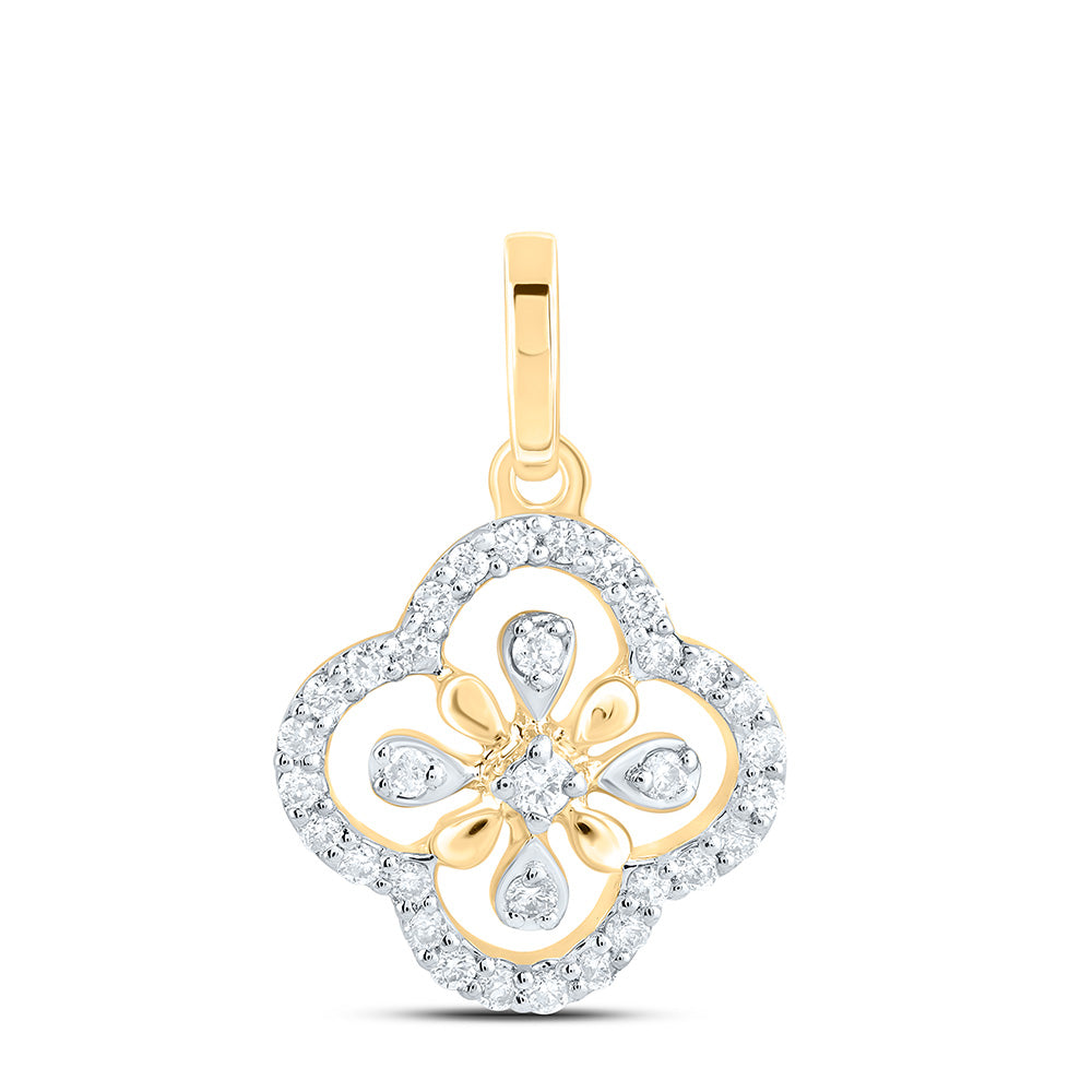 1/10CTW-DIA CN FASHION CLOVER PENDANT Daisy Joyeria