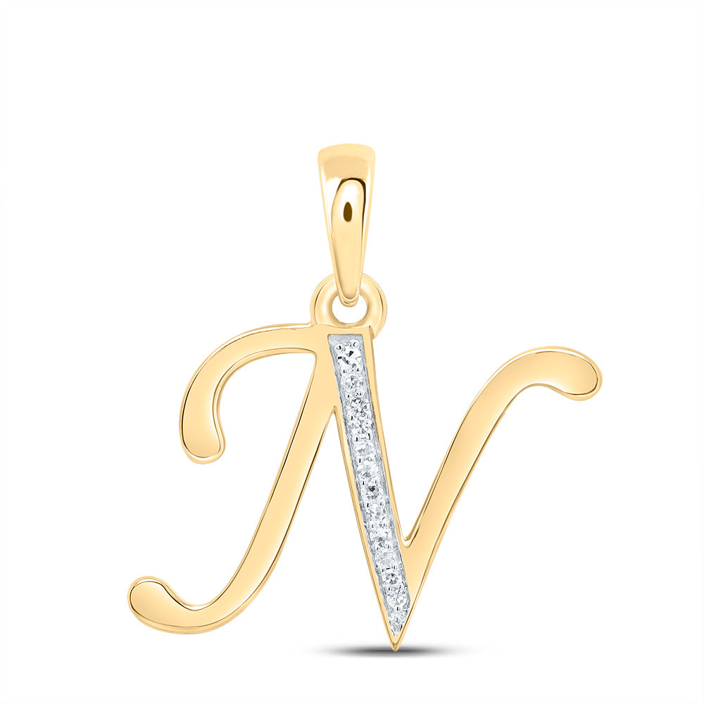 1/20CTW-DIA NK GIFT INITIAL "N" PENDANT Daisy Joyeria