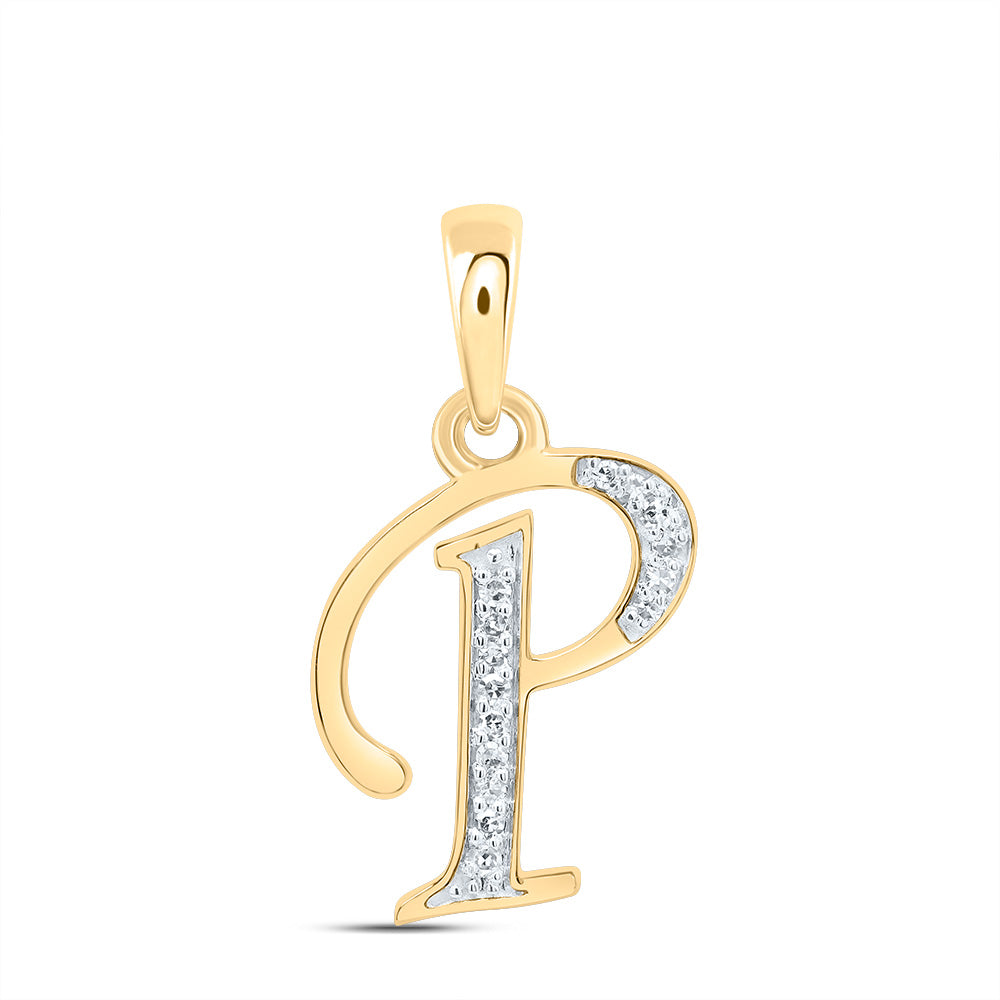 1/20CTW-DIA NK GIFT INITIAL "P" PENDANT Daisy Joyeria