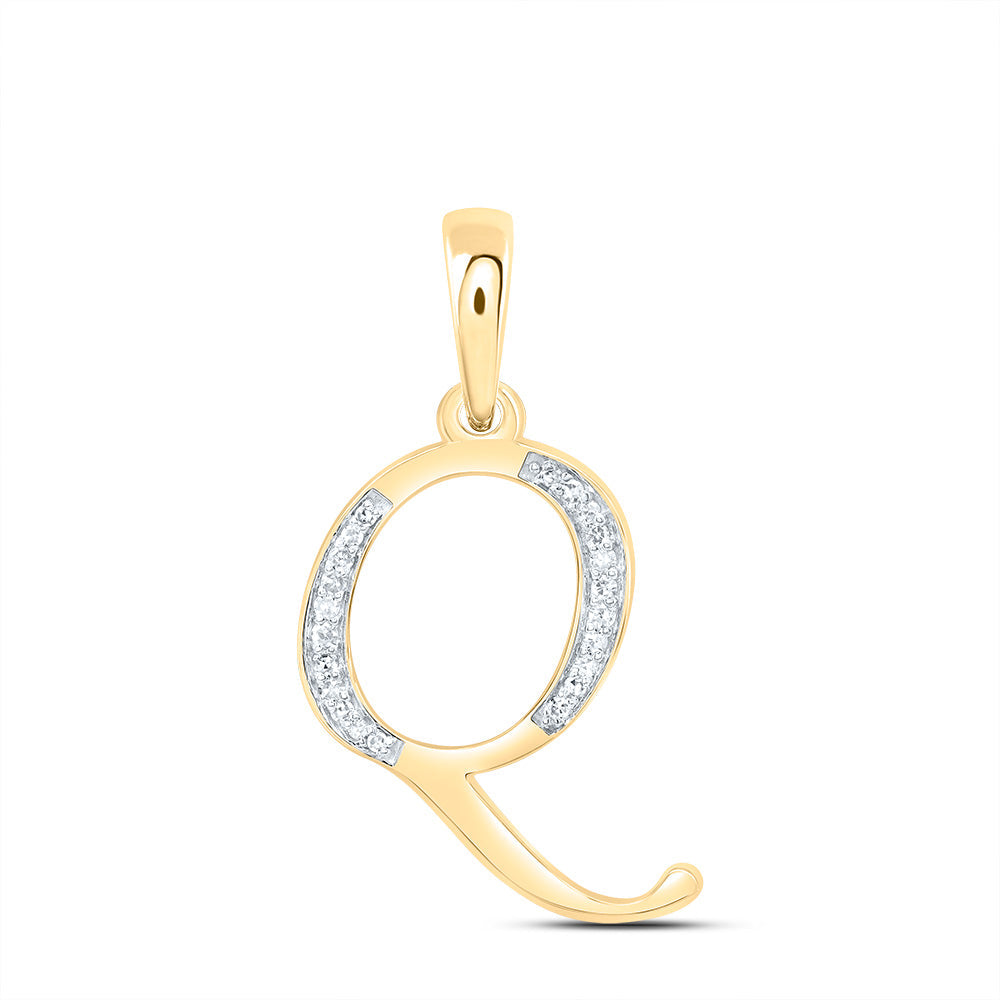 1/10CTW-DIA NK GIFT INITIAL "Q" PENDANT Daisy Joyeria