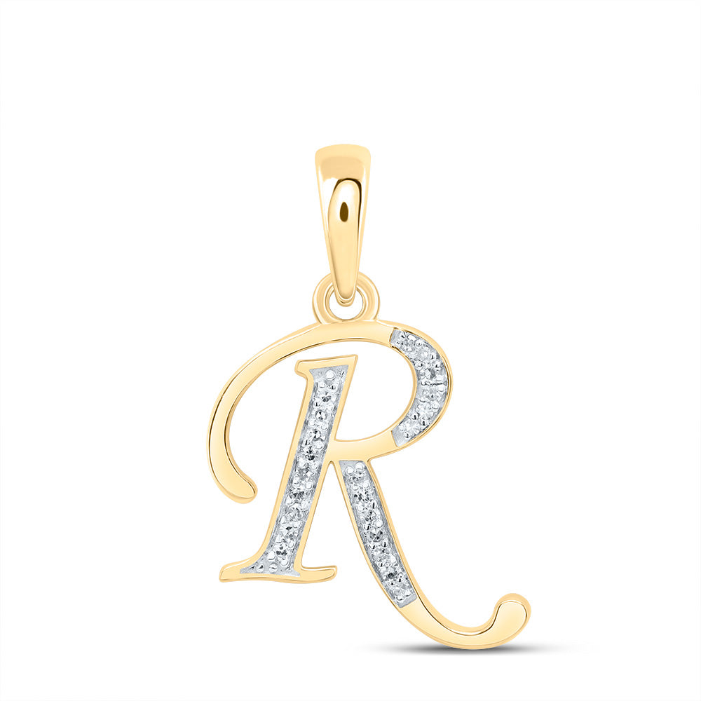 1/12CTW-DIA NK GIFT INITIAL "R" PENDANT Daisy Joyeria