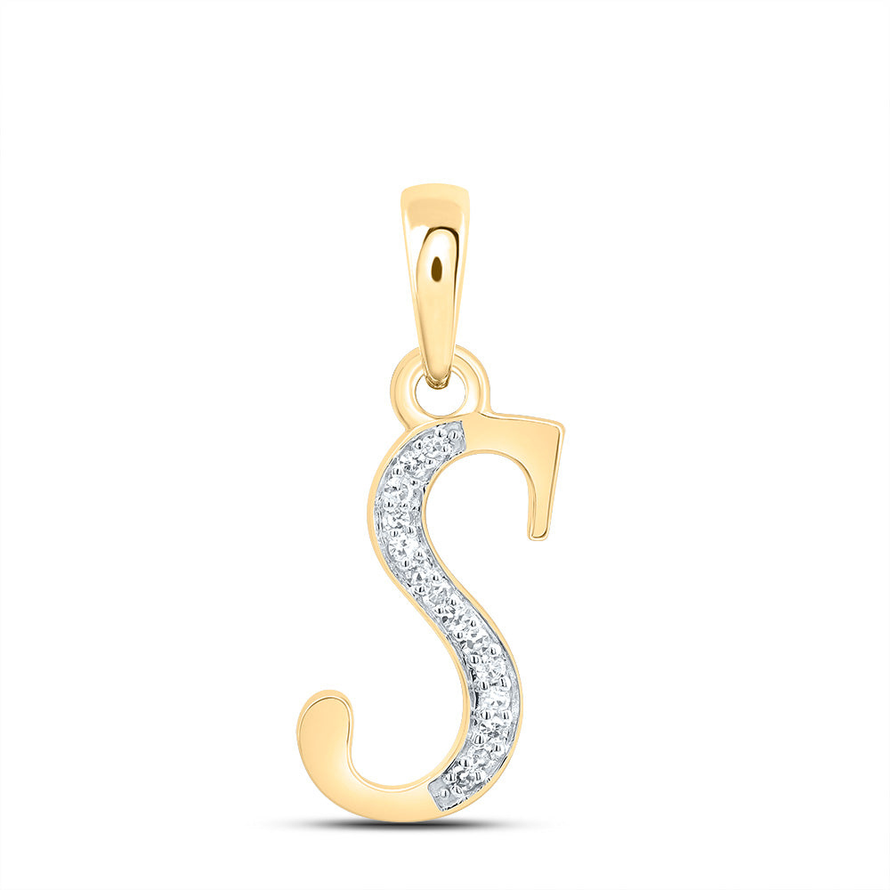 1/20CTW-DIA NK GIFT INITIAL "S" PENDANT Daisy Joyeria