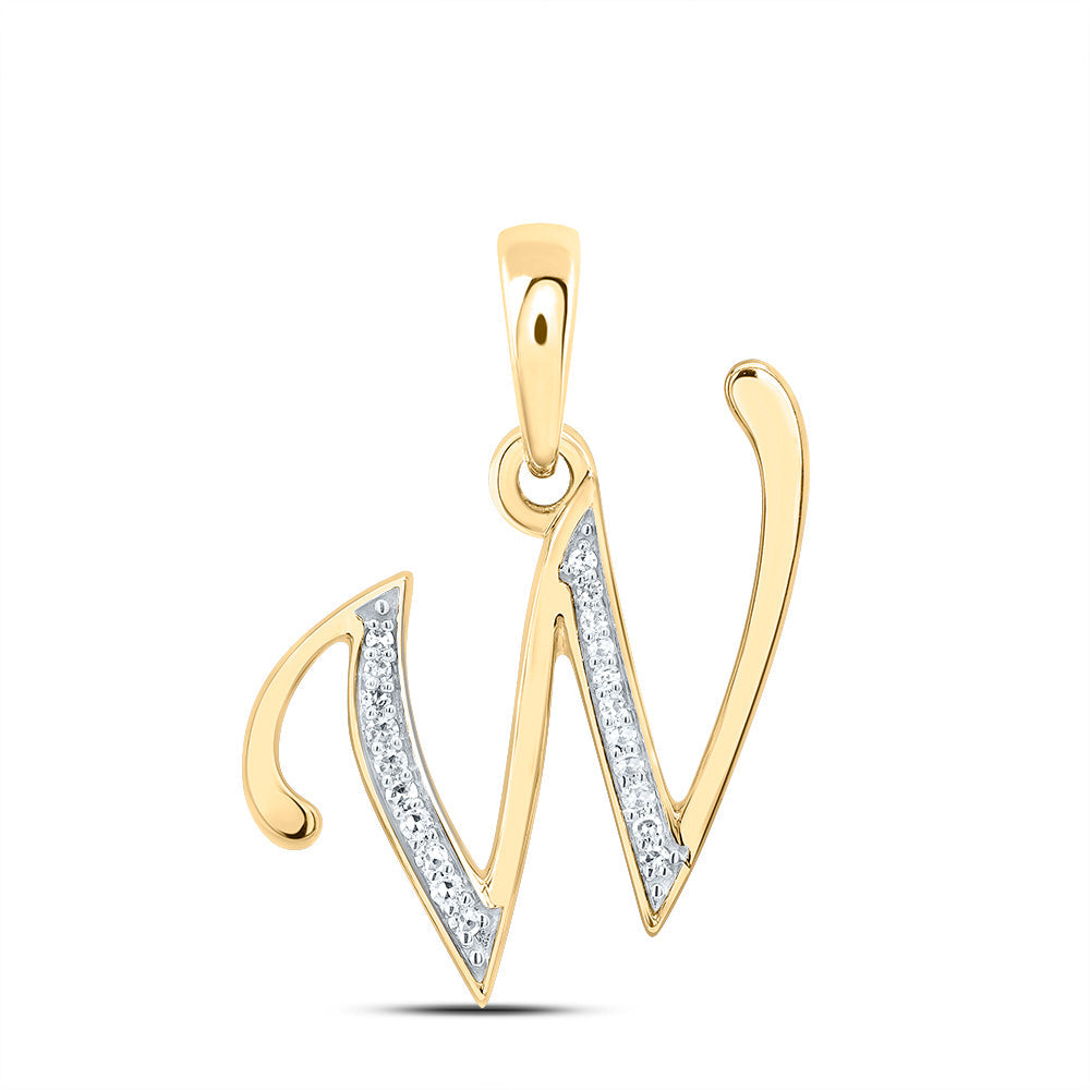 1/12CTW-DIA NK GIFT INITIAL "W" PENDANT Daisy Joyeria
