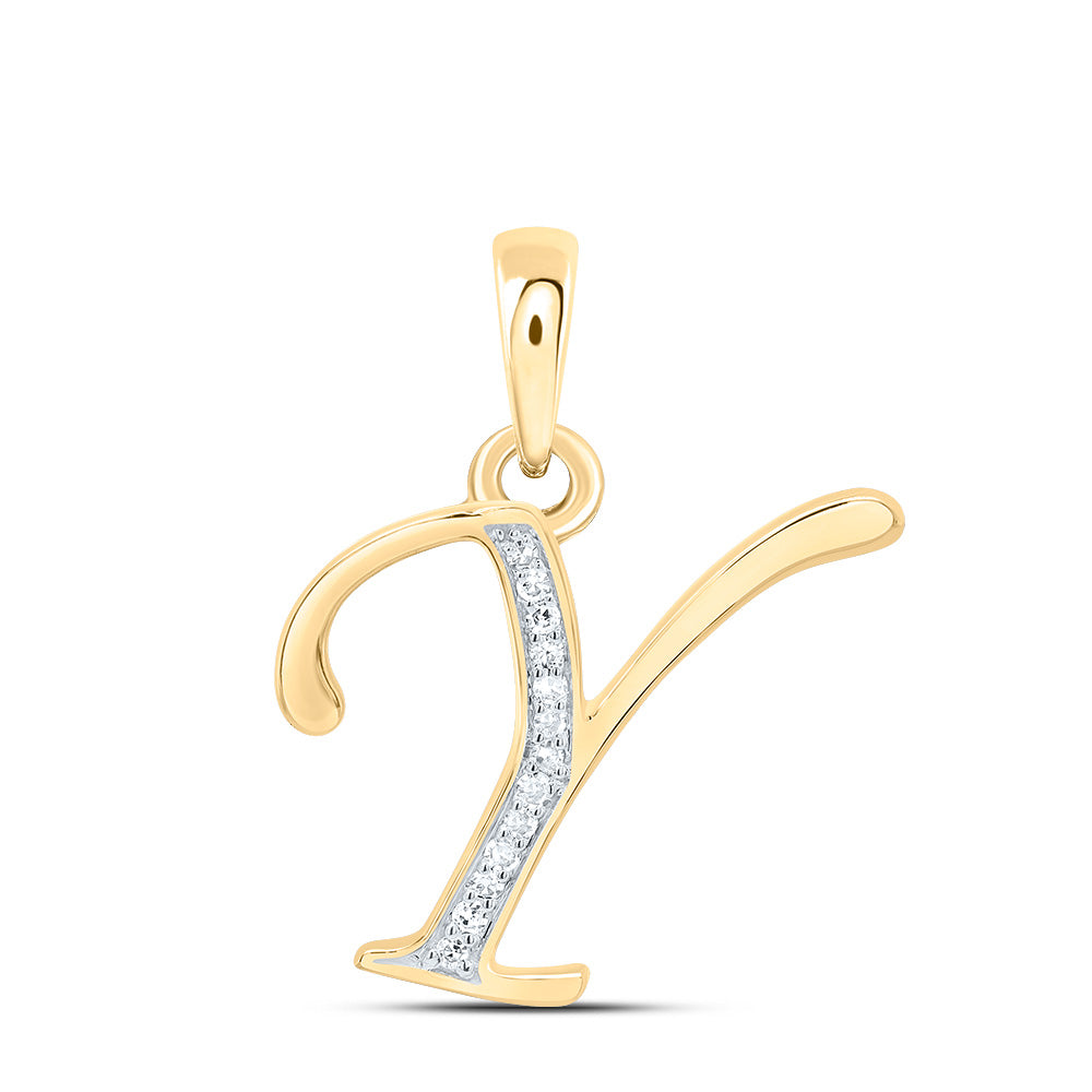1/20CTW-DIA NK GIFT INITIAL "Y" PENDANT Daisy Joyeria