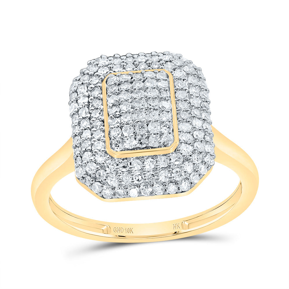 5/8CTW-DIA NK FASHION EMERALD RING 7 Daisy Joyeria