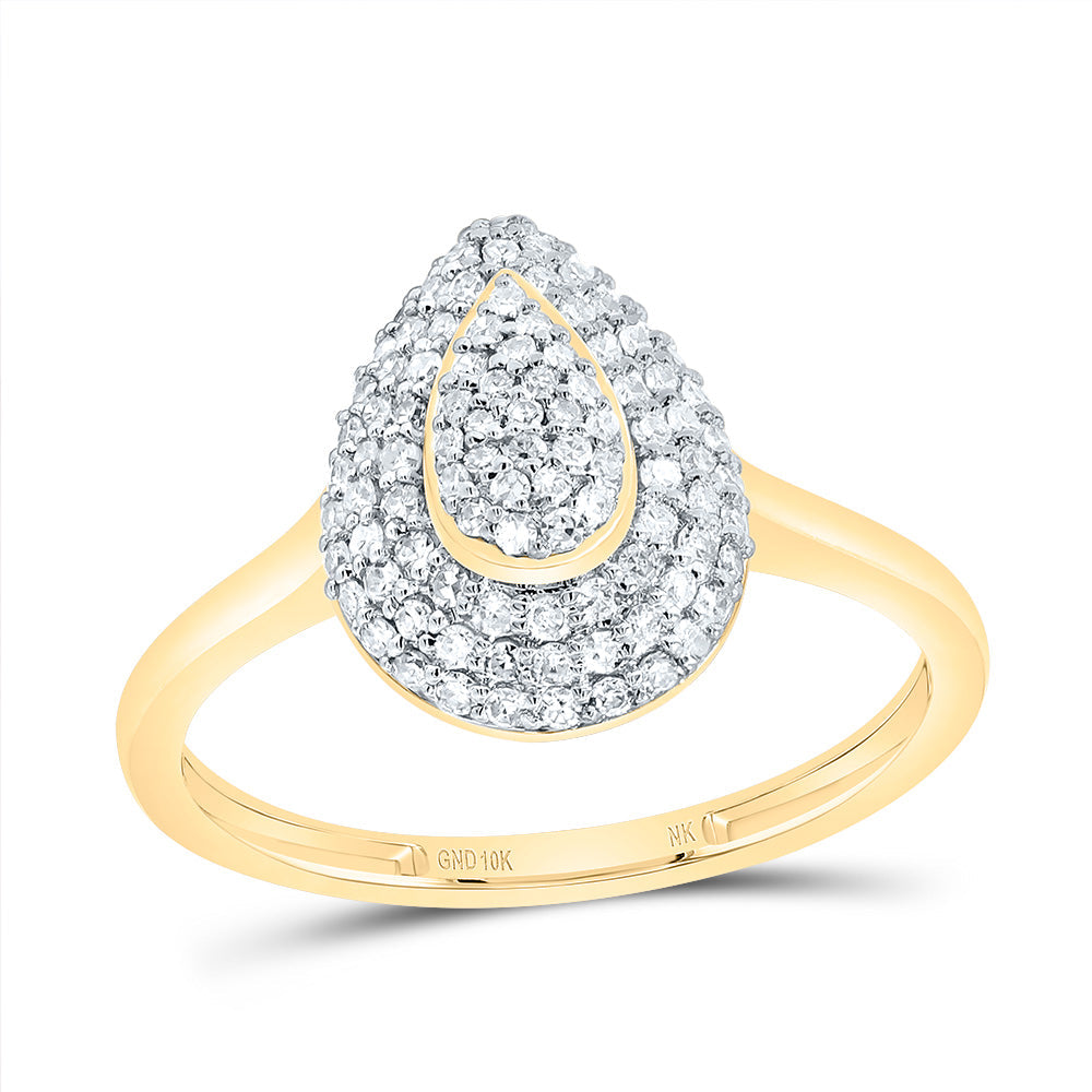 3/8CTW-DIA NK FASHION PEAR RING 7 Daisy Joyeria