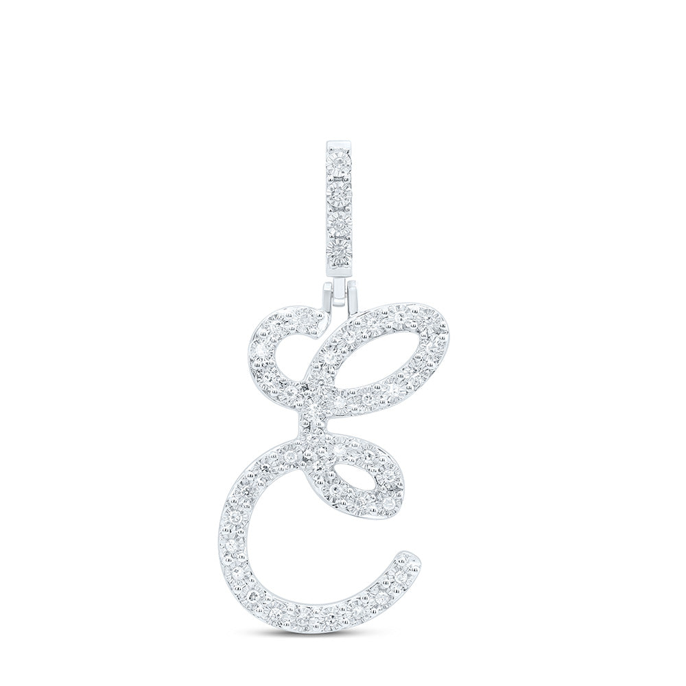 1/6CTW-DIA P1 GIFT INITIAL "E" PENDANT Daisy Joyeria