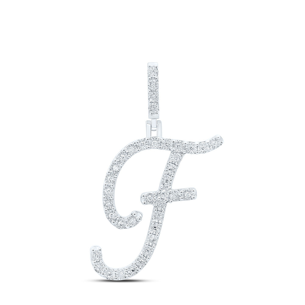 1/8CTW-DIA P1 GIFT INITIAL "F" PENDANT Daisy Joyeria