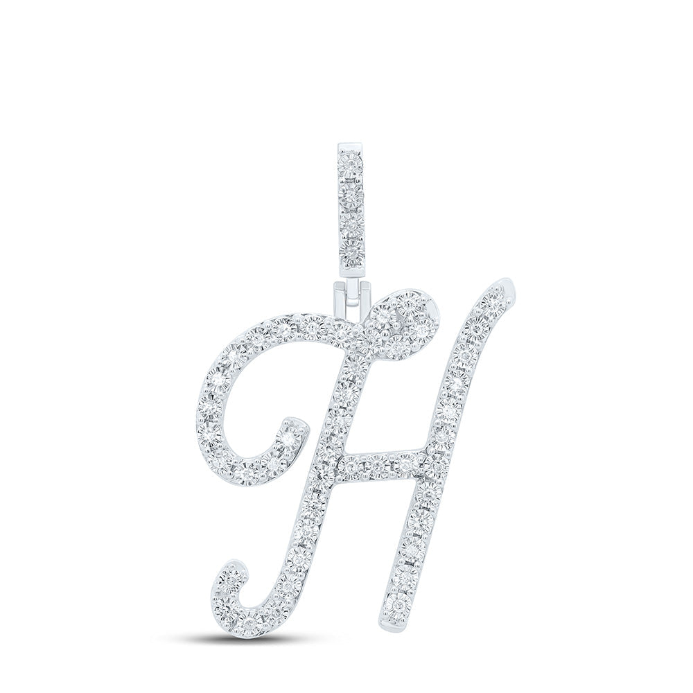 1/5CTW-DIA P1 GIFT INITIAL "H" PENDANT Daisy Joyeria