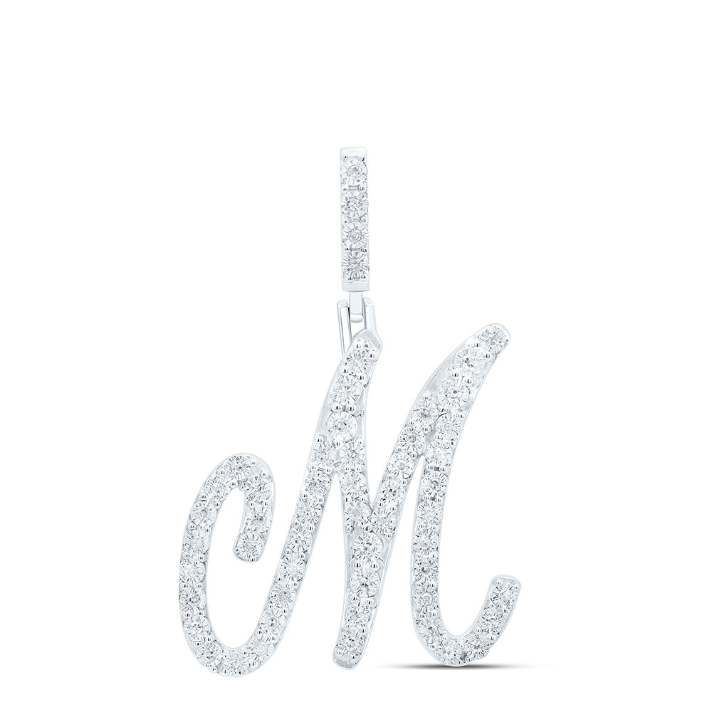 1/5CTW-DIA P1 GIFT INITIAL "M" PENDANT Daisy Joyeria