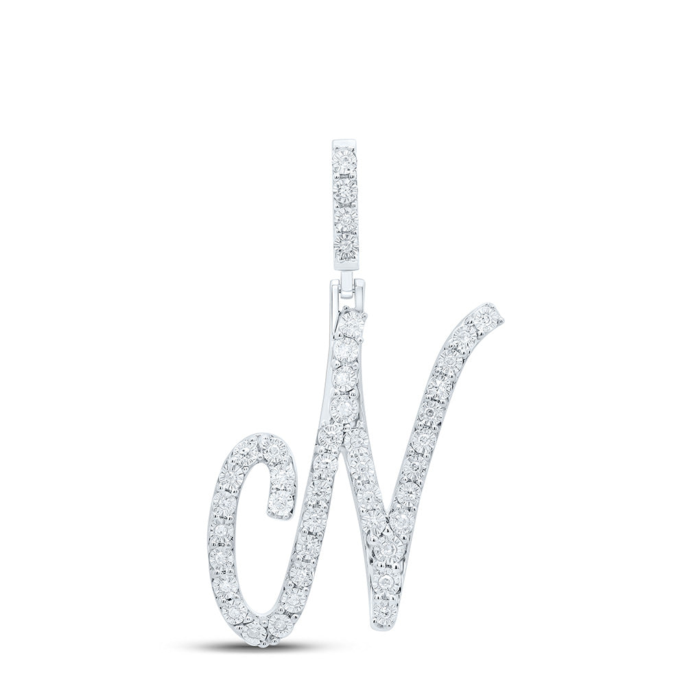 1/6CTW-DIA P1 GIFT INITIAL "N" PENDANT Daisy Joyeria