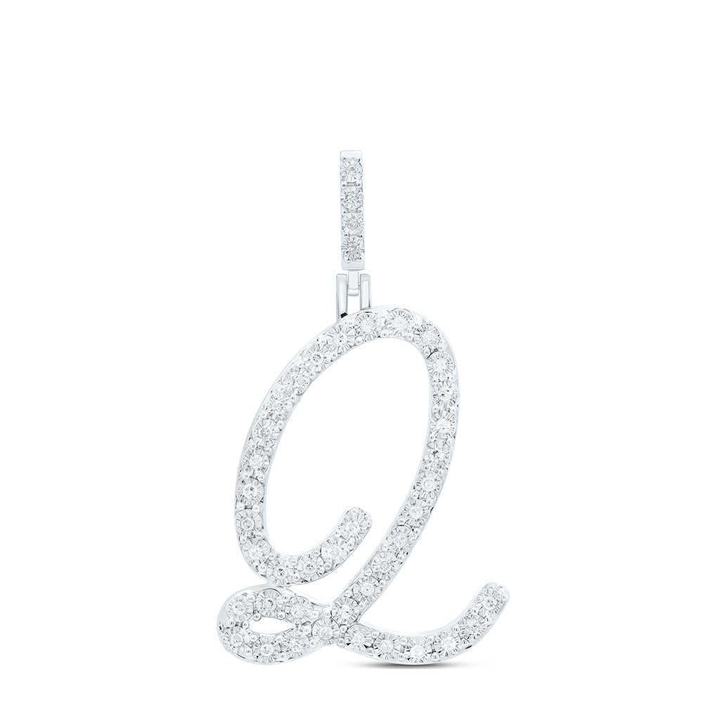 1/6CTW-DIA P1 GIFT INITIAL "Q" PENDANT Daisy Joyeria