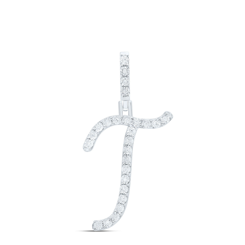 1/10CTW-DIA P1 GIFT INITIAL "T" PENDANT Daisy Joyeria