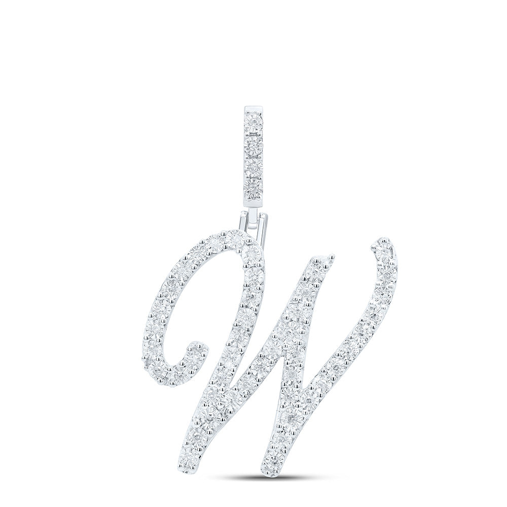 1/5CTW-DIA P1 GIFT INITIAL "W" PENDANT Daisy Joyeria