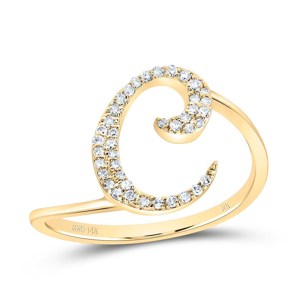 1/8CTW-DIA NK GIFT INITIAL "C" RING 7 Daisy Joyeria